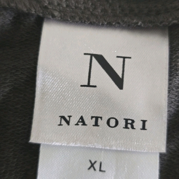 Natori Blouse Women XL Long Sleeve Brown Lace  Vneck Casual Minimalist - Picture 10 of 10